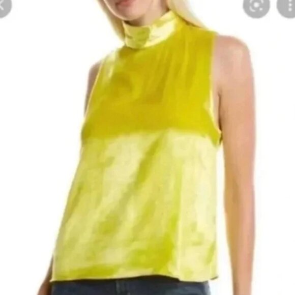 NWOT Amanda uprichard fleurette tank in acid yellow - Picture 4 of 8